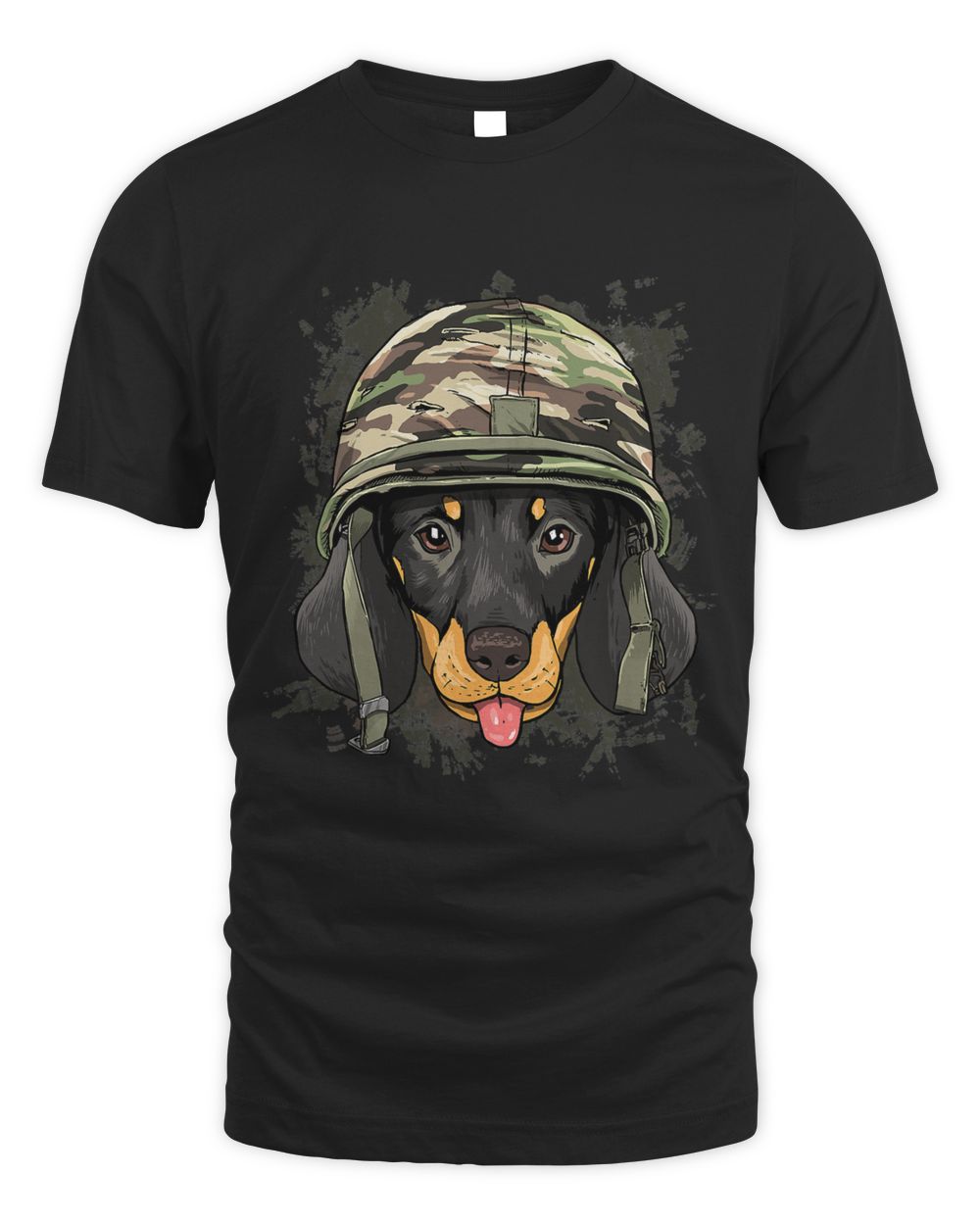 Dachshund Soldier Veteran DogArmy Wiener Sausage Dog 517 Unisex Standard T-Shirt black 