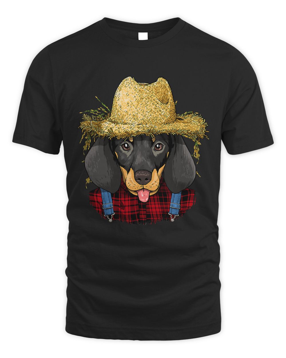 Dachshund Farmer Farming Agriculture Puppy Weiner Dog Lover 101 Unisex Standard T-Shirt black 