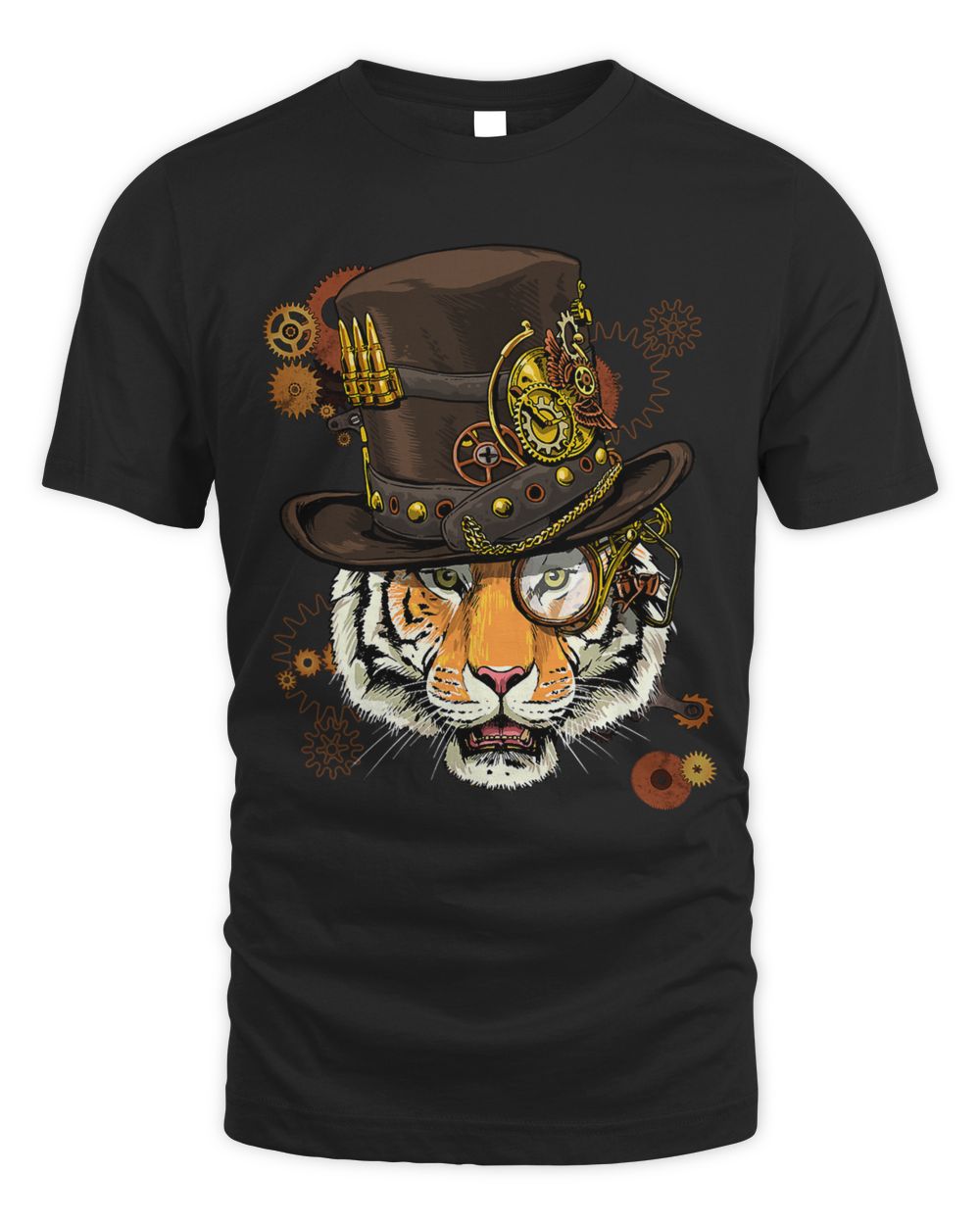 Steampunk Tiger Steampunk Tiger Animal Lovers 11 Unisex Standard T-Shirt black 