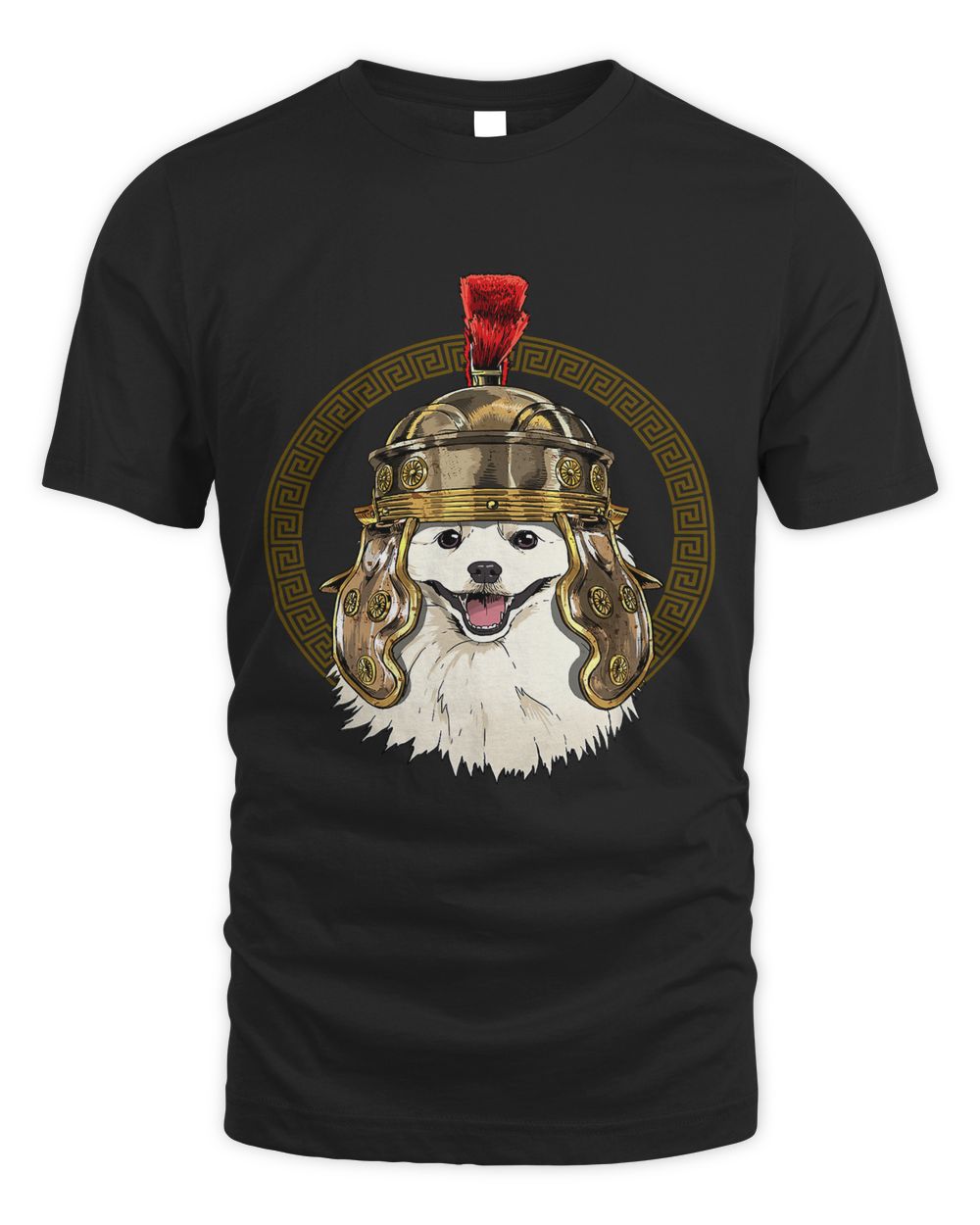 American Eskimo in Roman Helmet Centurion Legionnaire Dog 232 Unisex Standard T-Shirt black s