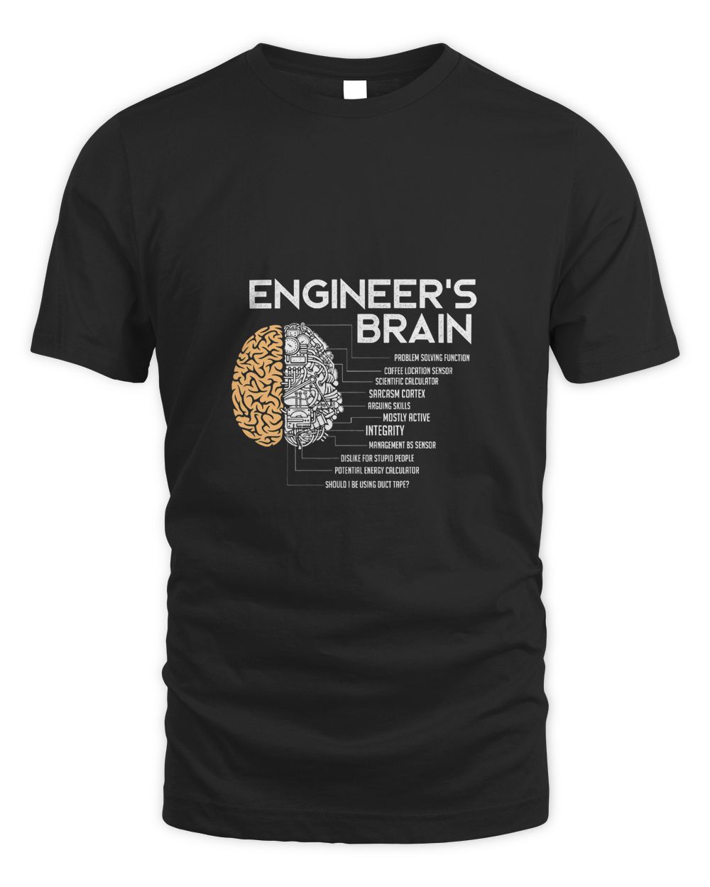 Engineers Brain Process Engineer Engineering Unisex Standard T-Shirt black s