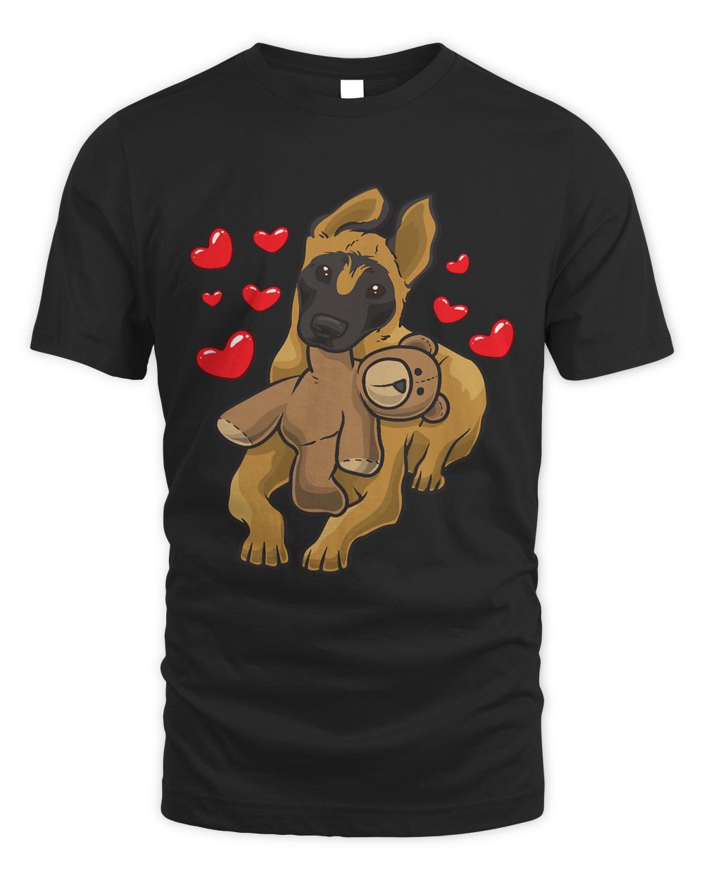 Belgian Malinois Belgian Shepherd Dog With A Heart Unisex Standard T-Shirt black s