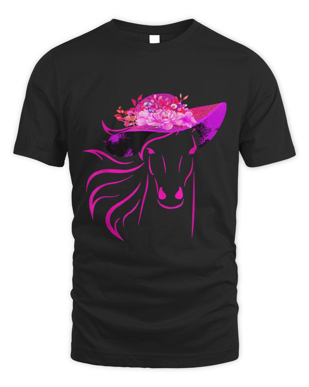 Horse Hat Funny Kentucky Party 1 Unisex Standard T-Shirt black 
