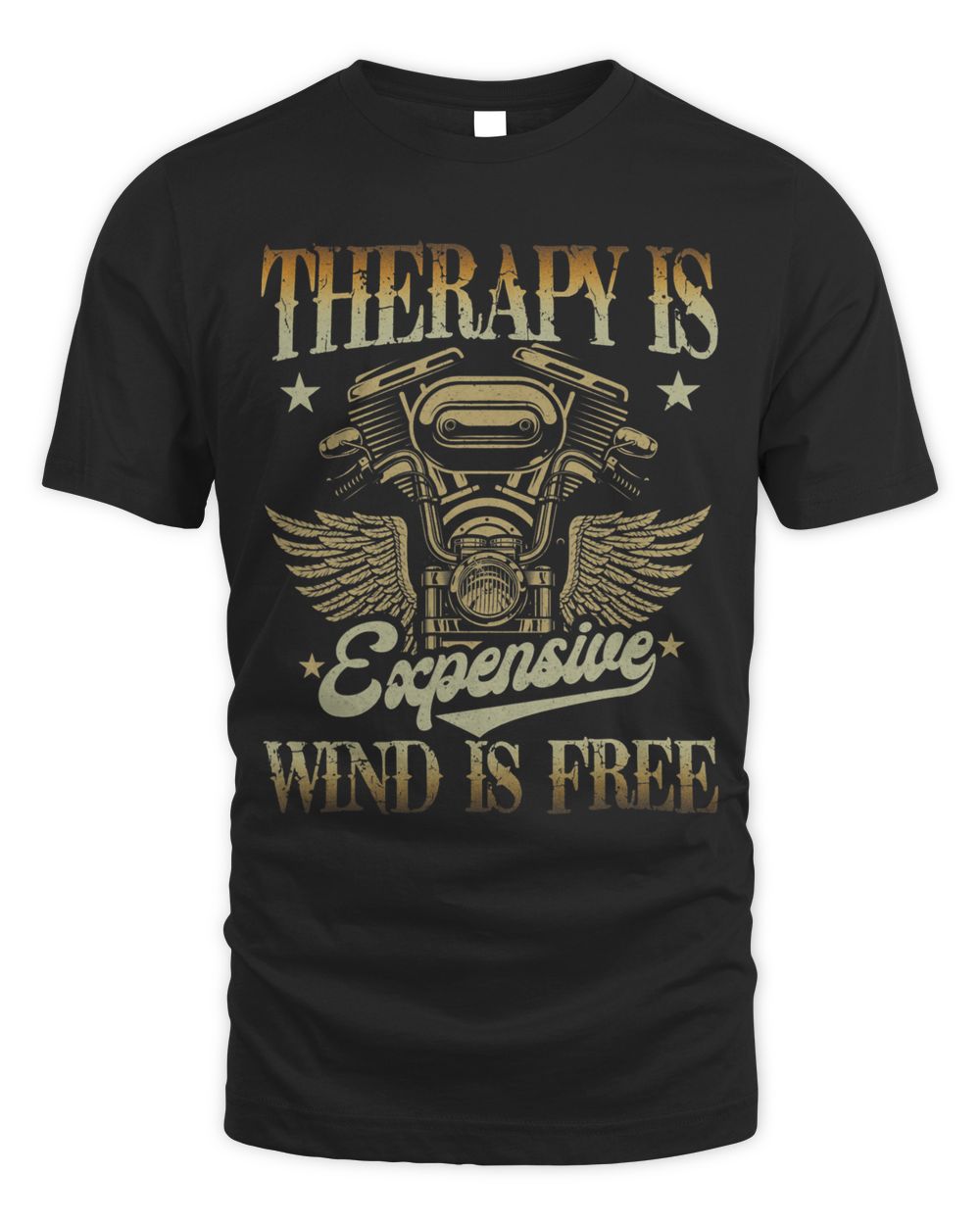 Mens Therapy Is Expensive Wind Is Free Motorcycle Dad Men Unisex Standard T-Shirt black s