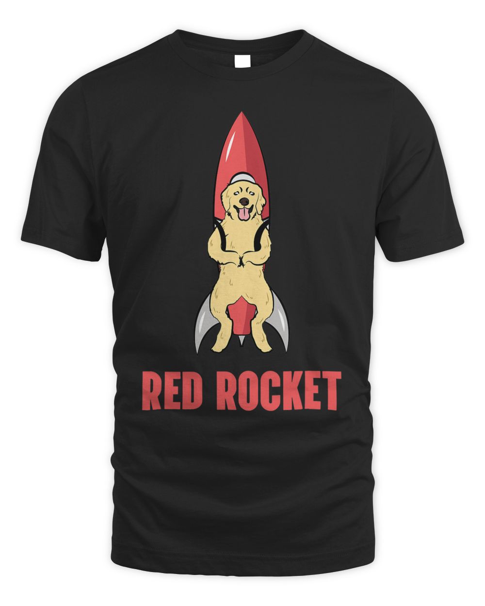 Red Rocket Dog Funny Dank Meme Memes Unisex Standard T-Shirt black s