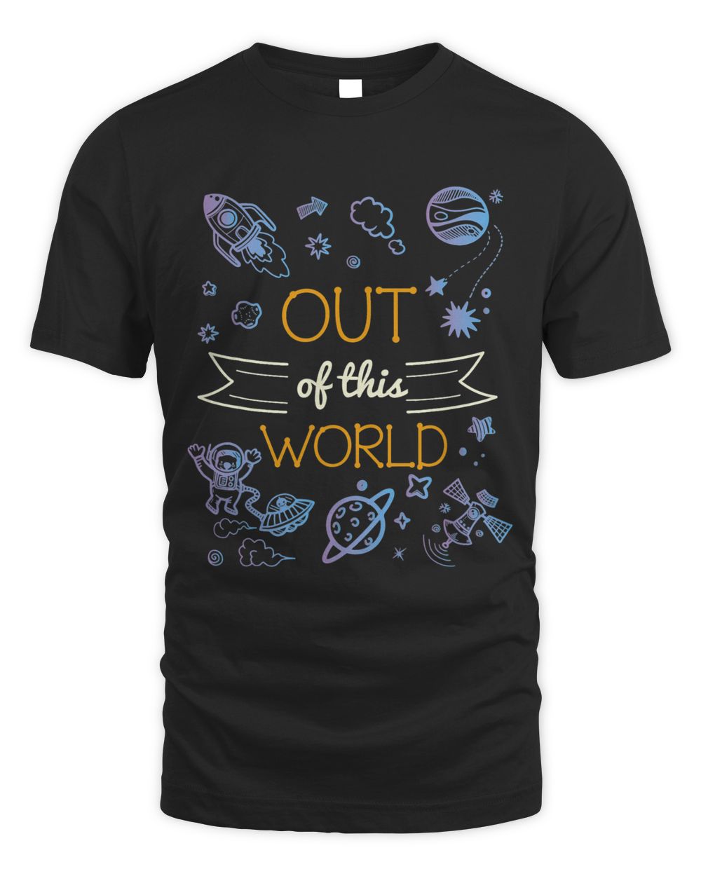 Out Of This World Spaceship Unisex Standard T-Shirt black s