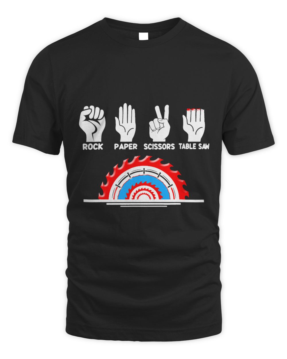Carpenters Shirt Rock Paper Scissor Table Saw Carpentry Gift Unisex Standard T-Shirt black s