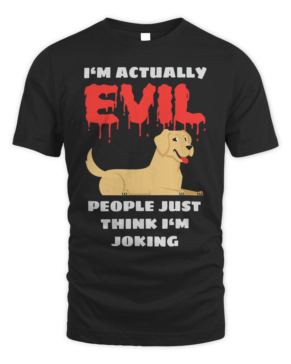 Im Actually Evil People Just Think Im Joking Funny Lab Unisex Standard T-Shirt black s