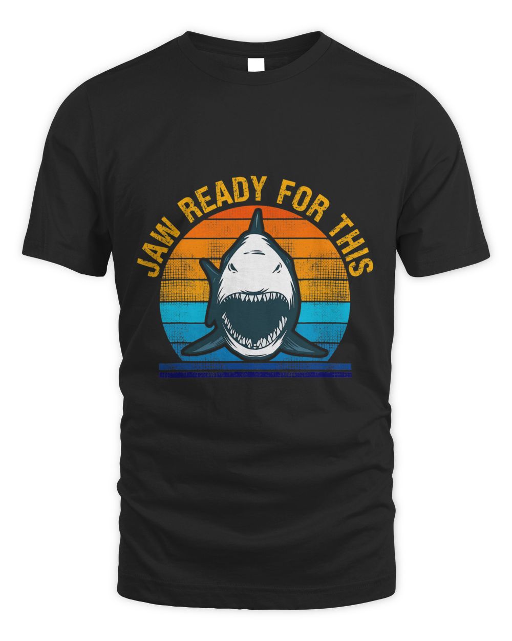 Funny Jaw Ready For This Retro Ocean Animal Shark