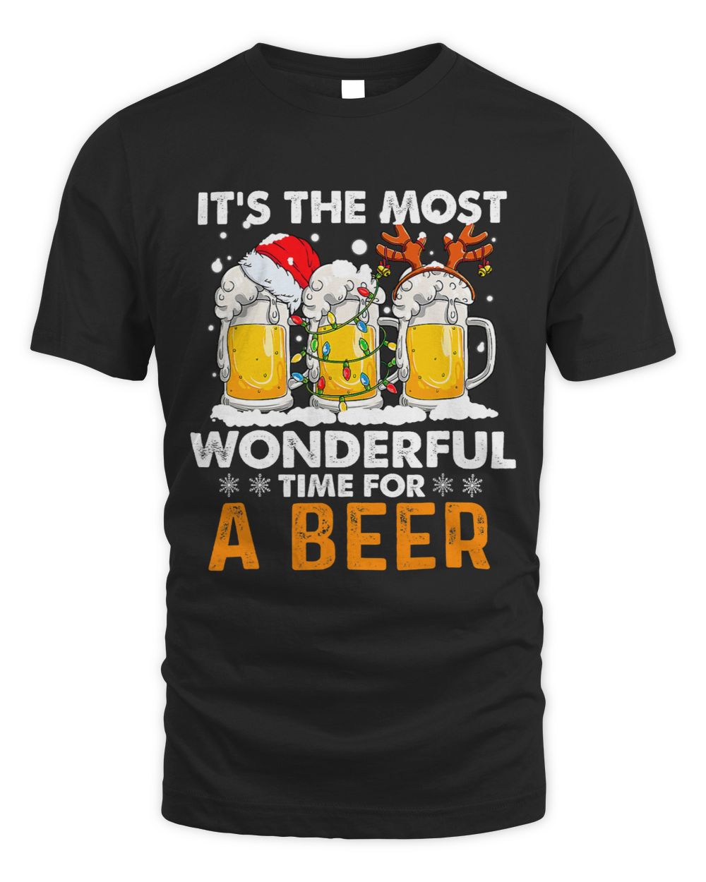 Christmas Party Its Most Wonderful Time For A Beer248 Unisex Standard T-Shirt black s