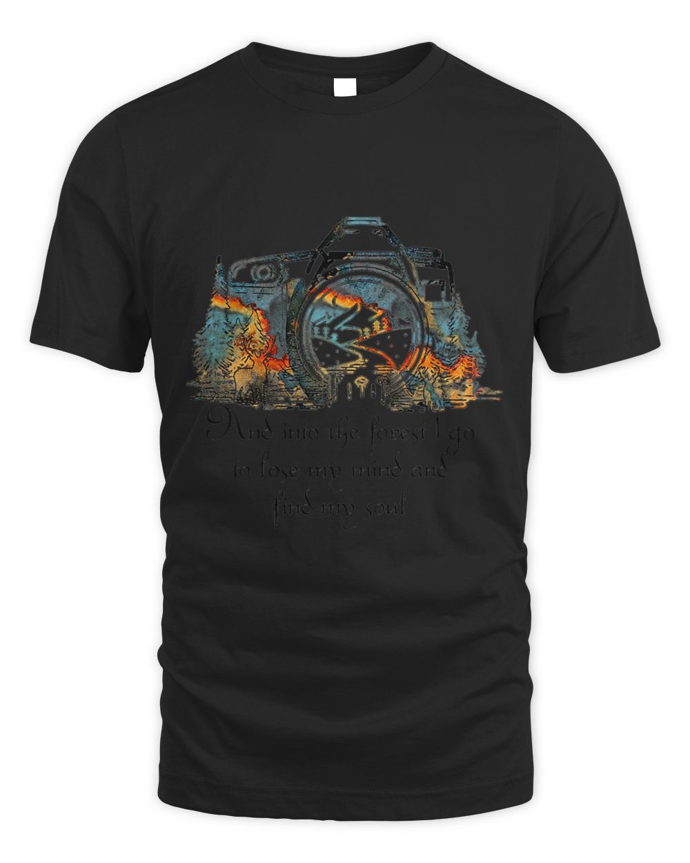 Photography And Into The Forest I Go Unisex Standard T-Shirt black s