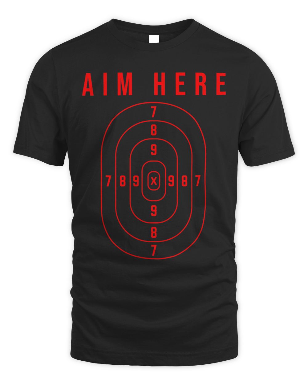 Bullseye Target Aim Here Darts Players Shooting 2 Unisex Standard T-Shirt black s