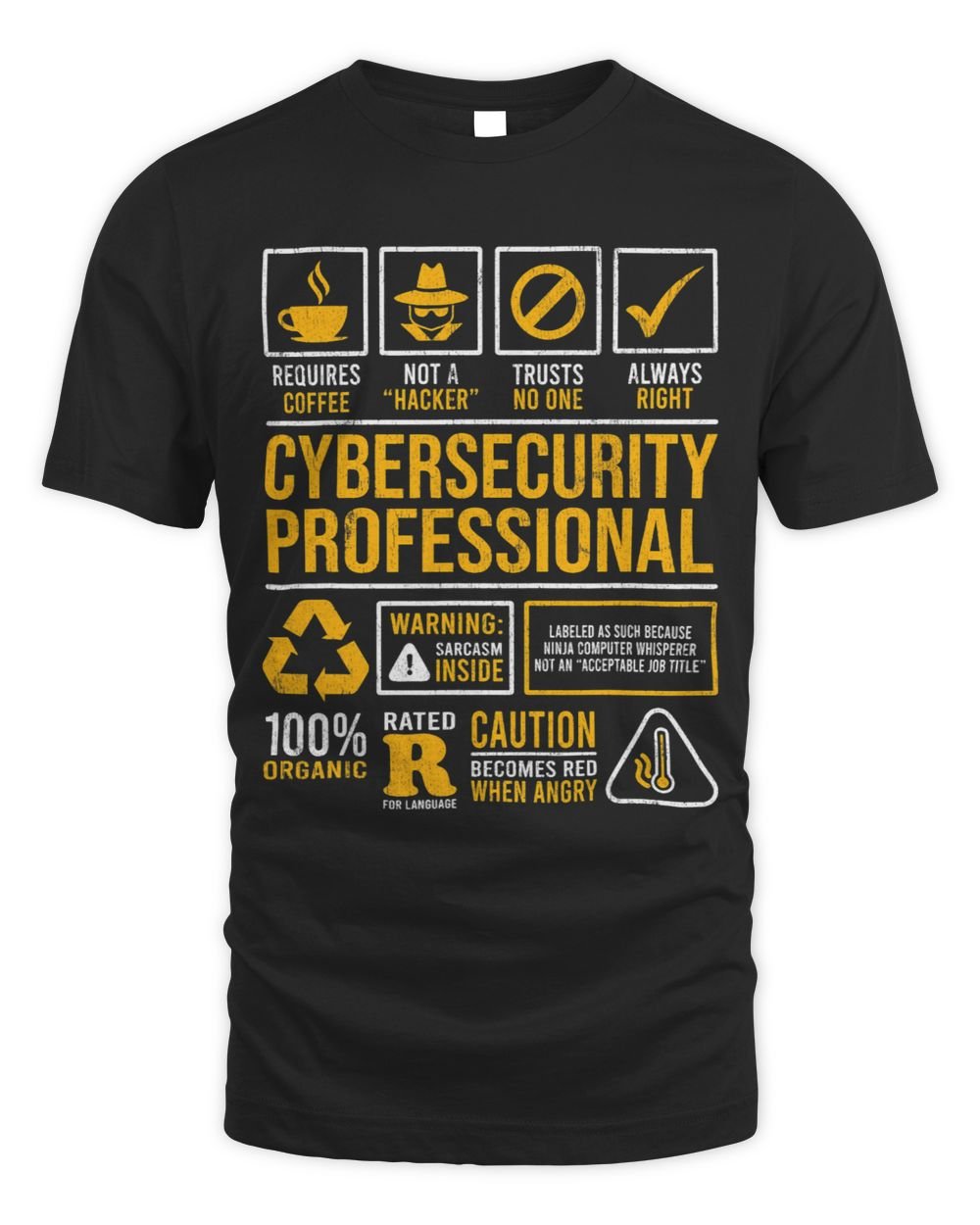 Cybersecurity Professional Qualities Programmer Hacking 2 Unisex Standard T-Shirt black s
