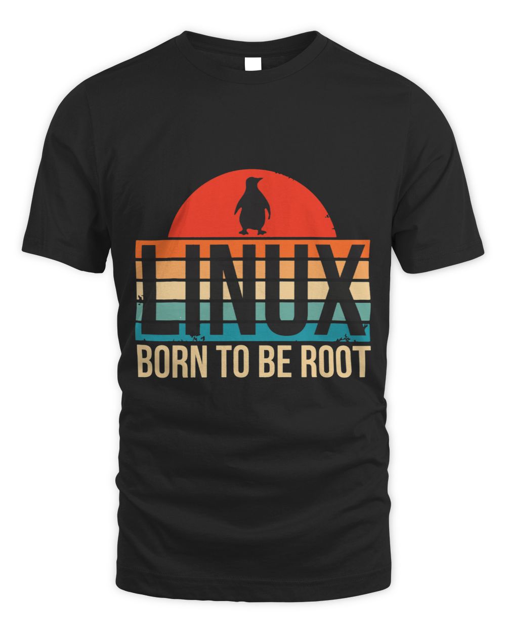 Linux Retro Born To Be Root Motto for Computer scientist Unisex Standard T-Shirt black s