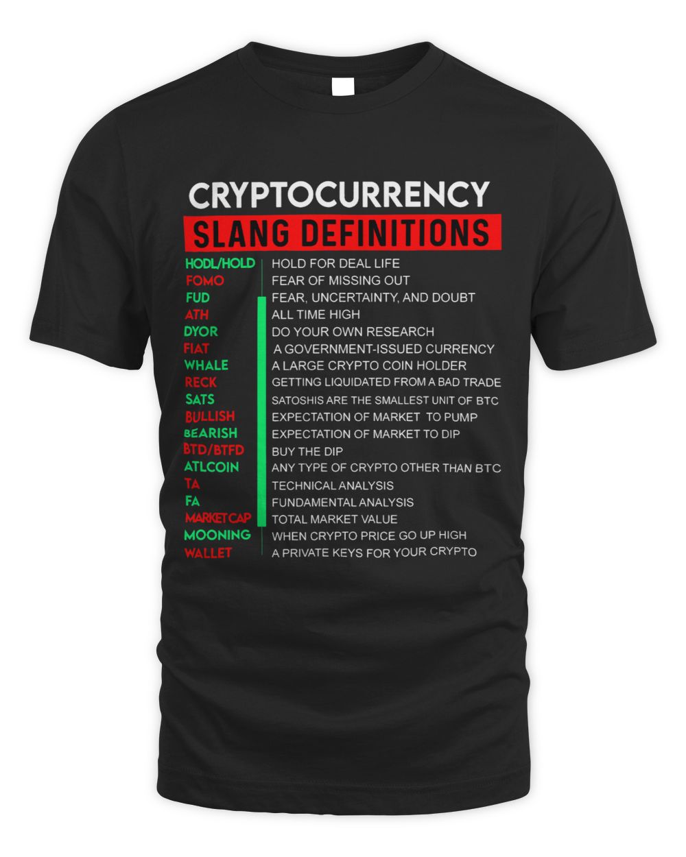 Crypto Hold Investor Millionaire Trader Defi Definition Coin Unisex Standard T-Shirt black s
