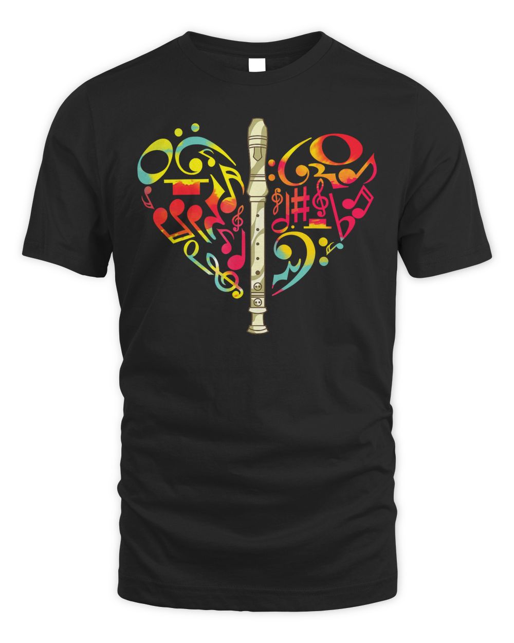 Flute Heart Flutist Gift Classical Music Flute T-Shirt