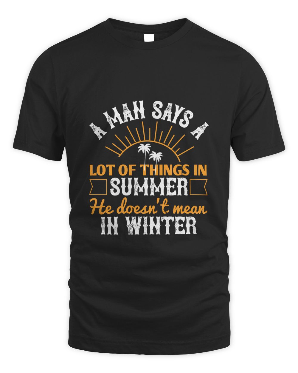 A man says a lot of things in summer he doesn't mean in winter-01 Men's Standard T-Shirt black s