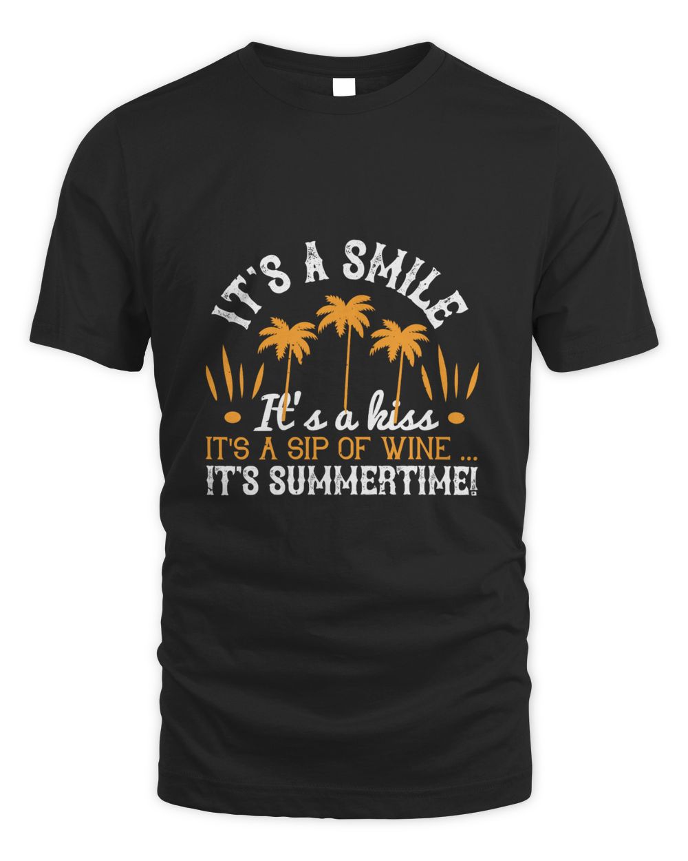 it's a smile, it's a kiss, it's a sip of wine ... it's summertime!-01 Men's Standard T-Shirt black s