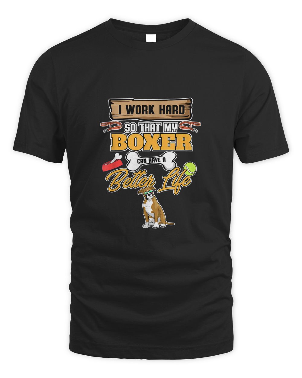 Boxer Lover I Dog Lover I Funny Boxer T-Shirt Men's Standard T-Shirt black 