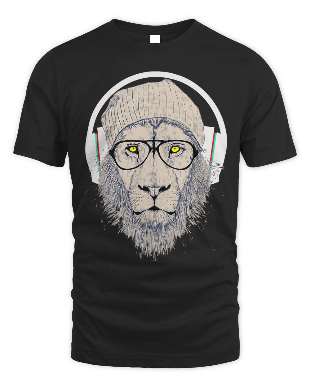 Dj lion Headphones T-Shirt Men's Standard T-Shirt black s