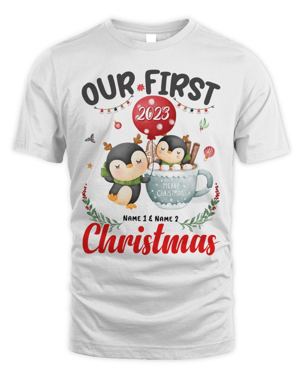 Our first Christmas Unisex Standard T-Shirt white s