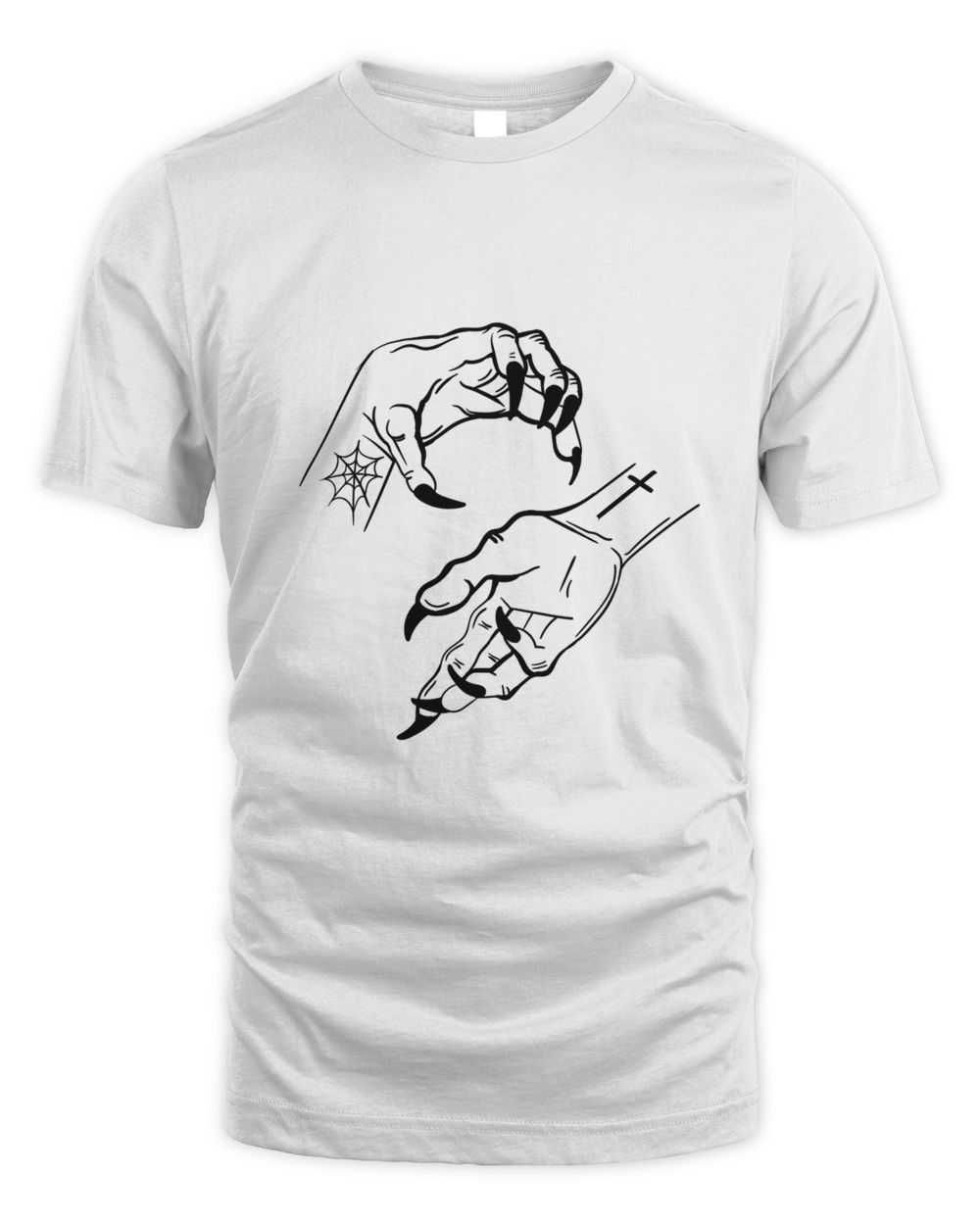 Creepy Witch Hands Unisex Standard T-Shirt white s