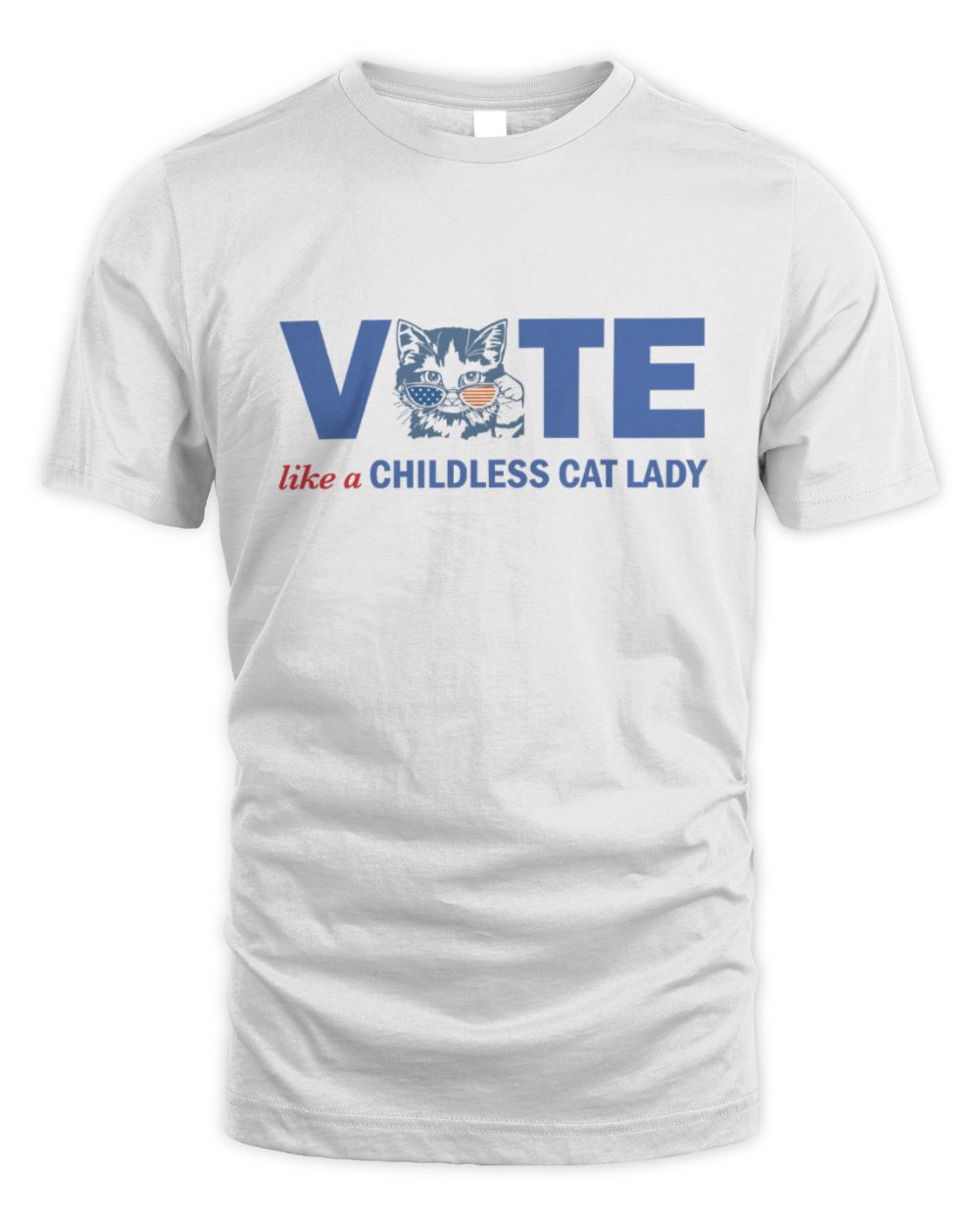 SH242 vote like a Childless Cat Lady shirt Unisex Standard T-Shirt white s