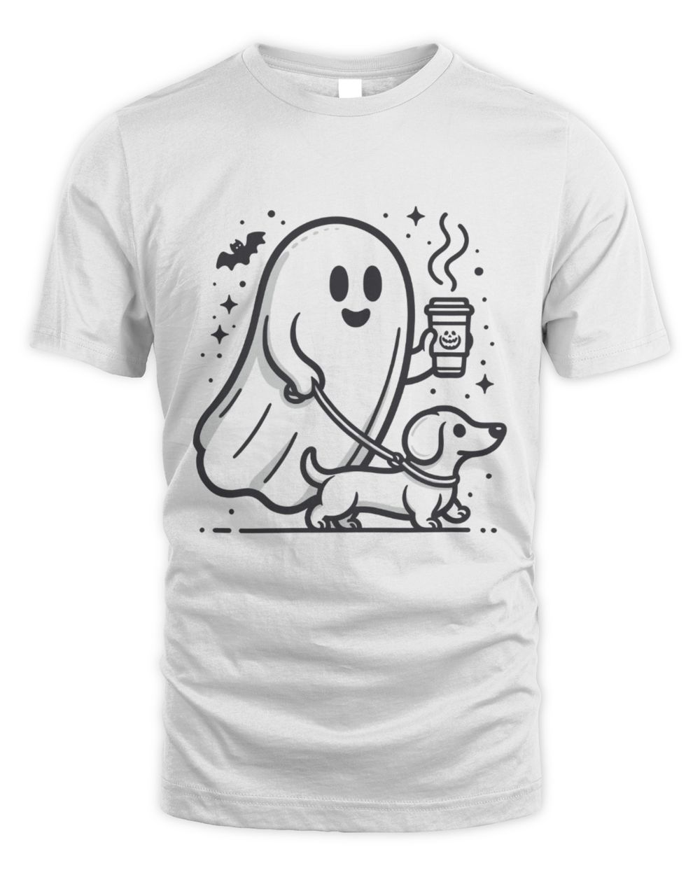 Halloween Ghost T-Shirt, Dachshund Halloween Shirt, Spooky Ghost Shirt Unisex Standard T-Shirt white s
