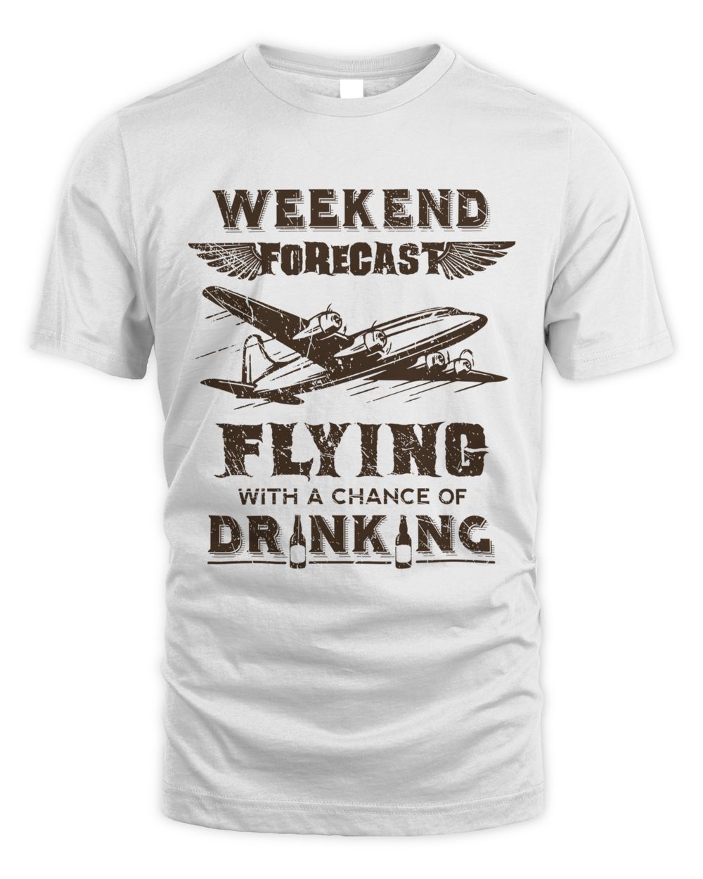 Weekend forecast flying with a chance of drinking Unisex Standard T-Shirt white 
