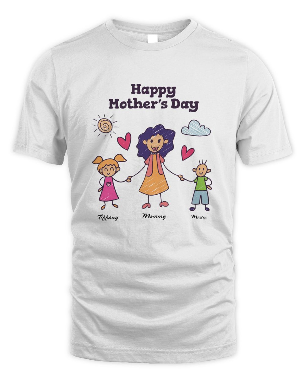 Happy Mother's Day - Mother and Daughter and Son Unisex Standard T-Shirt white s