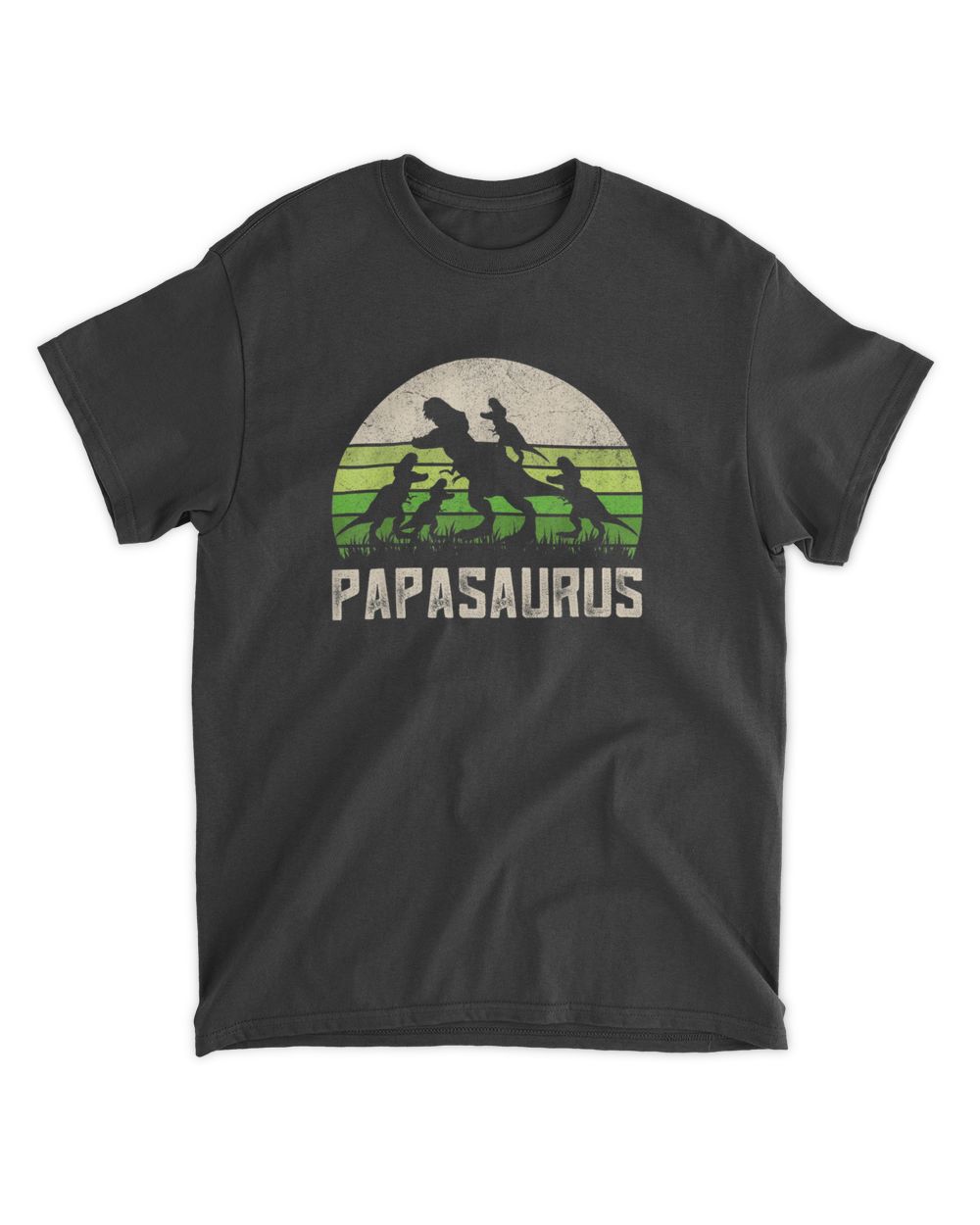 Mens Funny Grandpa Shirts, Papasaurus Dinosaur 4 Kids Fathers Day Shirt Unisex Standard T-Shirt black s