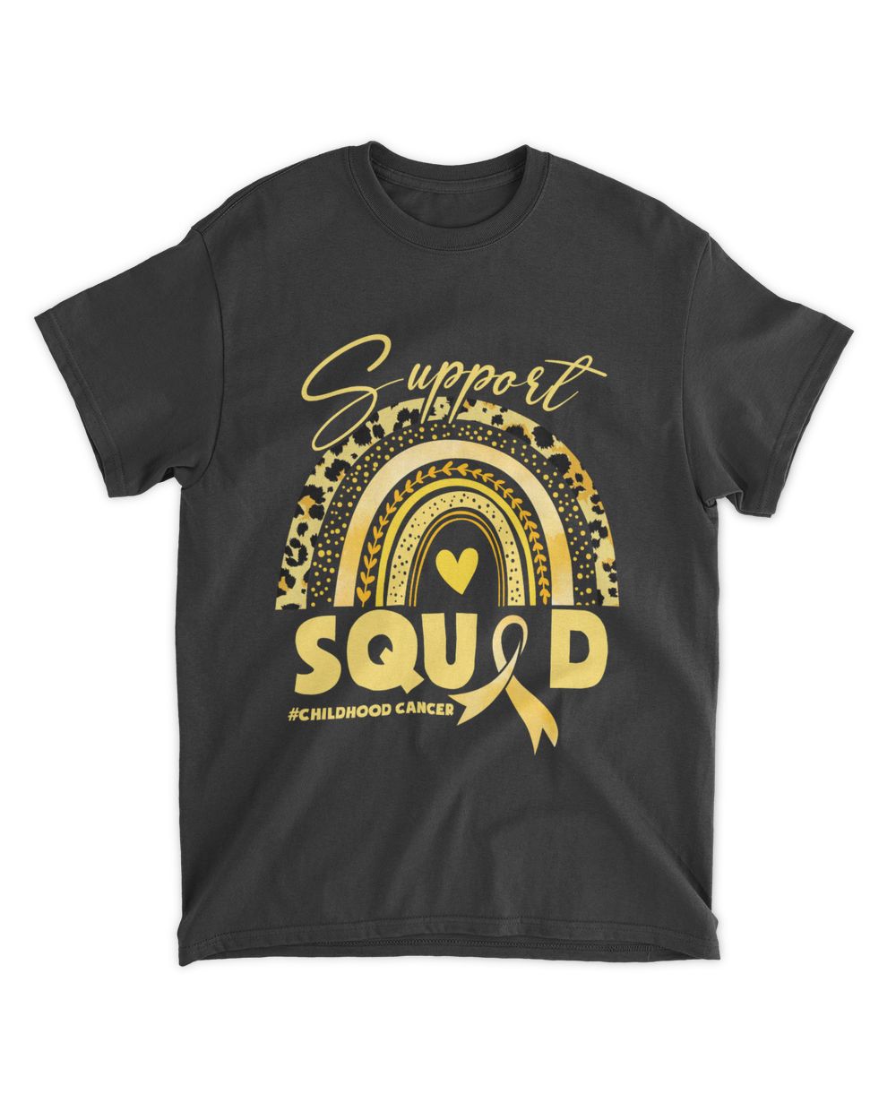 Support Squad Childhood Cancer Awareness Sweatshirt, Breast Cancer Shirt, Motivational Shirt, Childhood Cancer Awareness Shirt Unisex Standard T-Shirt black s