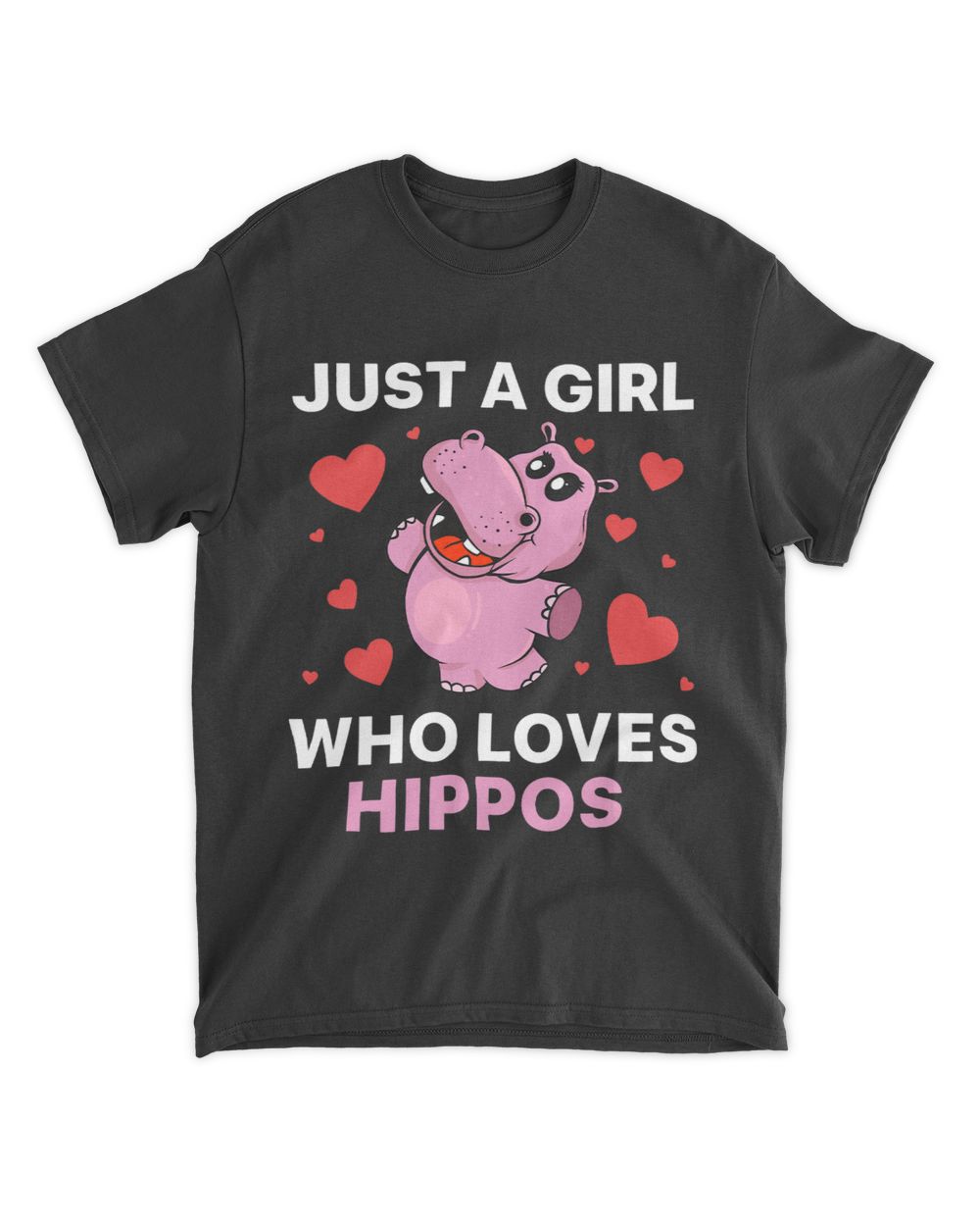 Funny Hippo Cool Hippo Art For Women Girls Hippopotamus Safari Zoologist Unisex Standard T-Shirt black s