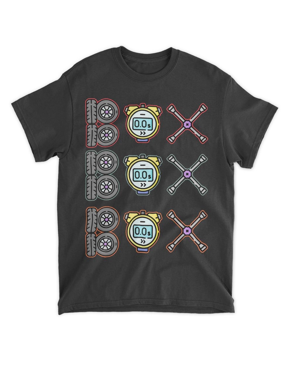 Formula racing Pit Stop box box box theme Unisex Standard T-Shirt black s