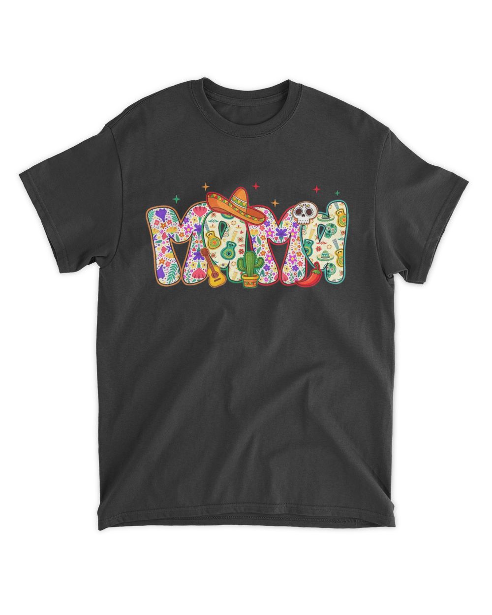Mama Cita Cinco De Mayo Flower Mexican Fiesta Mother's Day T-Shirt Unisex Standard T-Shirt black s