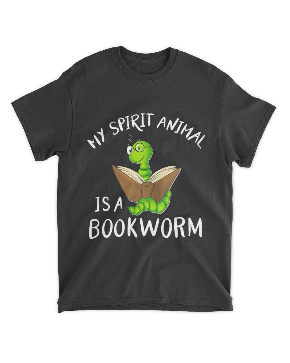My Spirit Animal is a Bookworm Unisex Standard T-Shirt black s