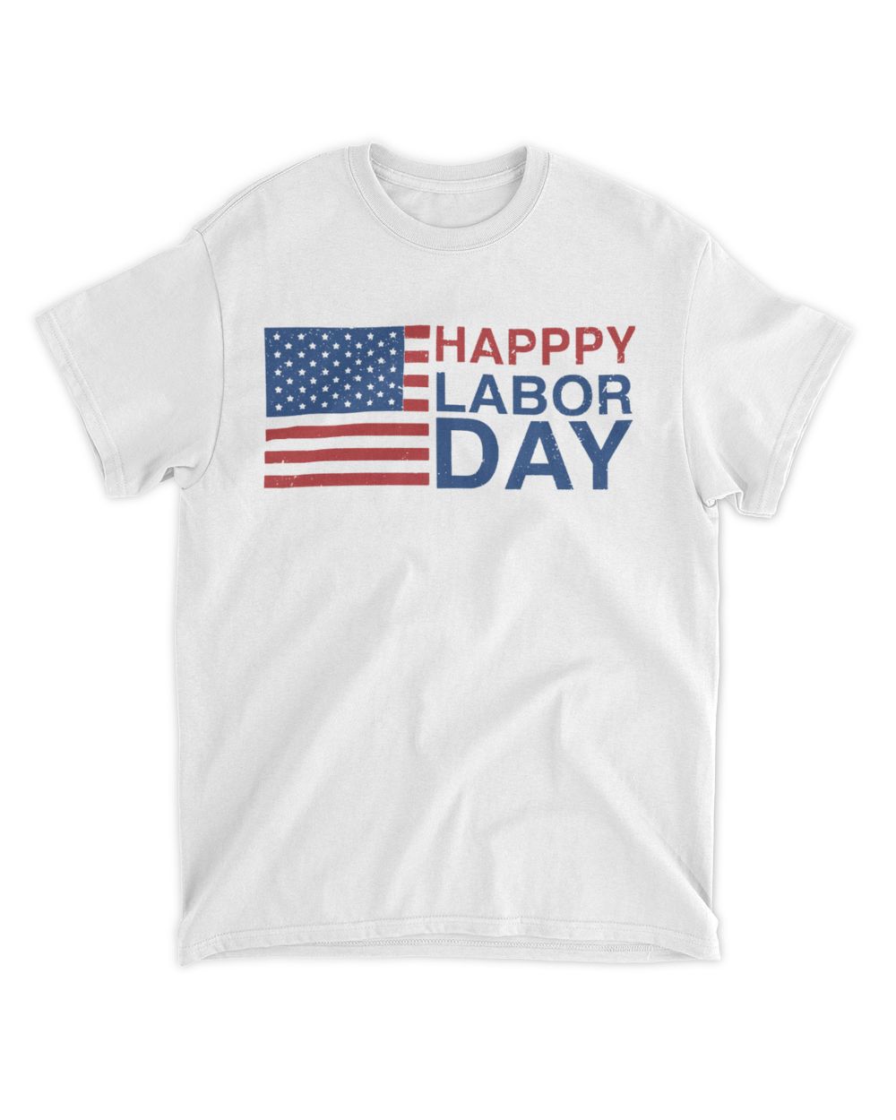 Happy Labor Day American Flag T-Shirt Unisex Standard T-Shirt white s