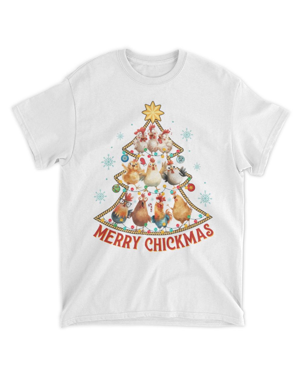 Merry Chickmas Unisex Standard T-Shirt white s