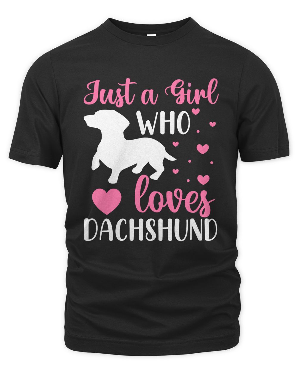 Just a Girl Who Loves Dachshund Unisex Premium T-Shirt black s