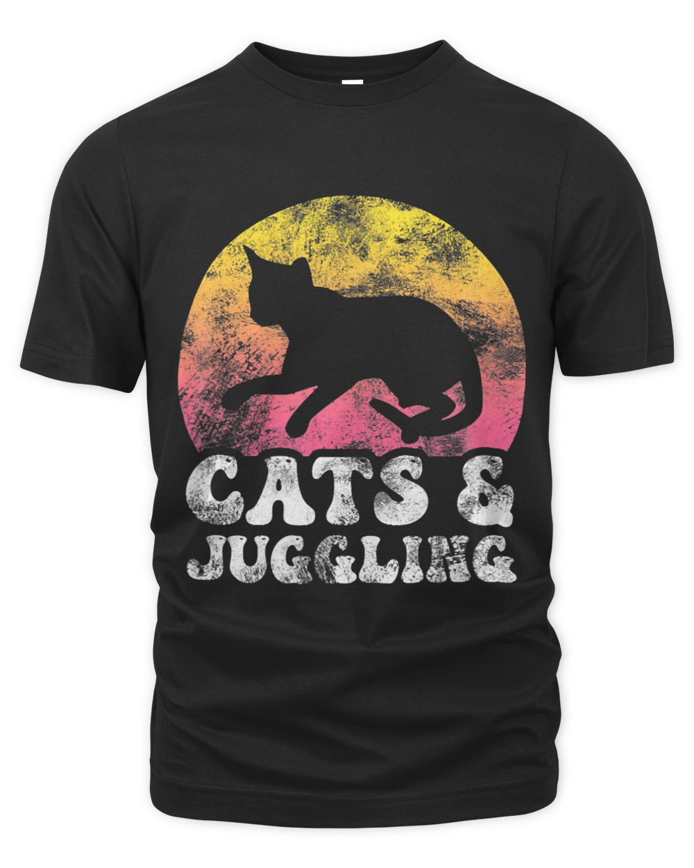 Funny Cats Juggling Vintage Retro Hobby Unisex Premium T-Shirt black s
