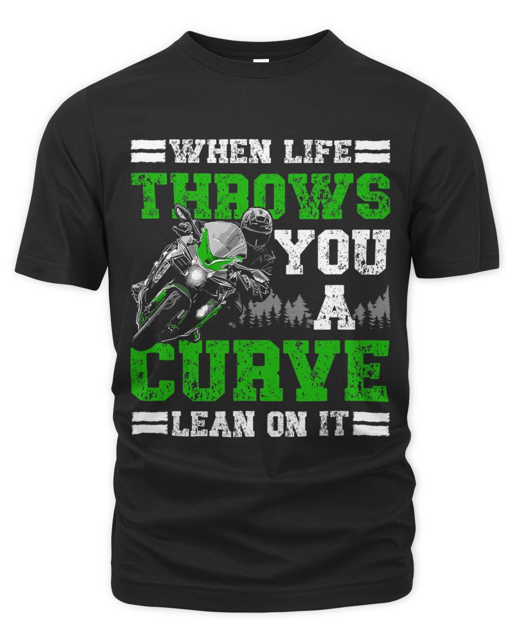 When Life Throws You A Curve Lean On It Motorsport Unisex Premium T-Shirt black s
