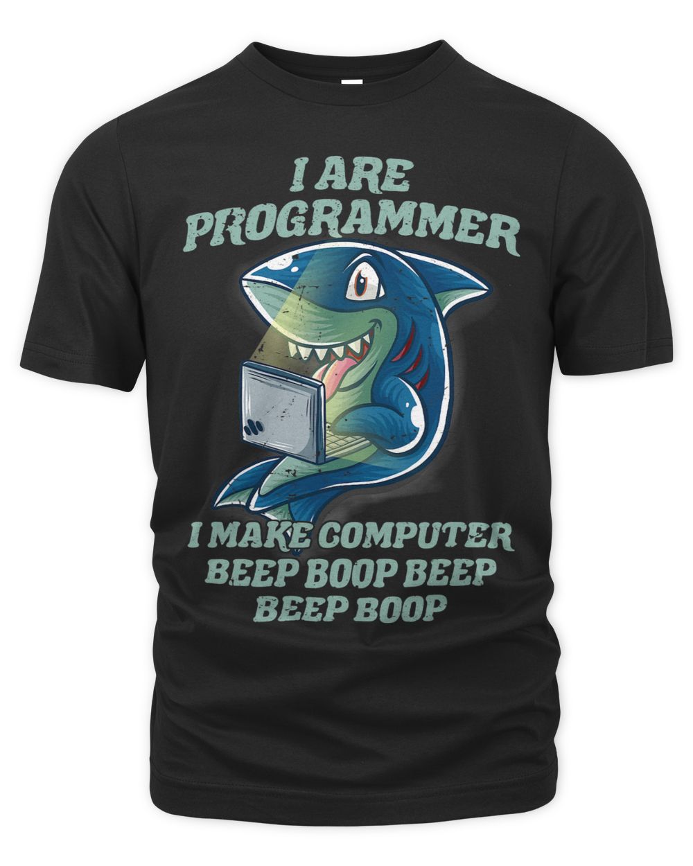 I Are Programmer Introvert IT Nerd Shark Software Geek Unisex Premium T-Shirt black s