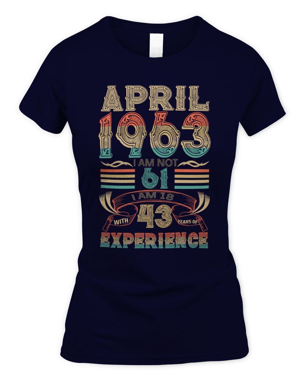 1963 USA36-APR Women's Soft Style Fitted T-Shirt navy s