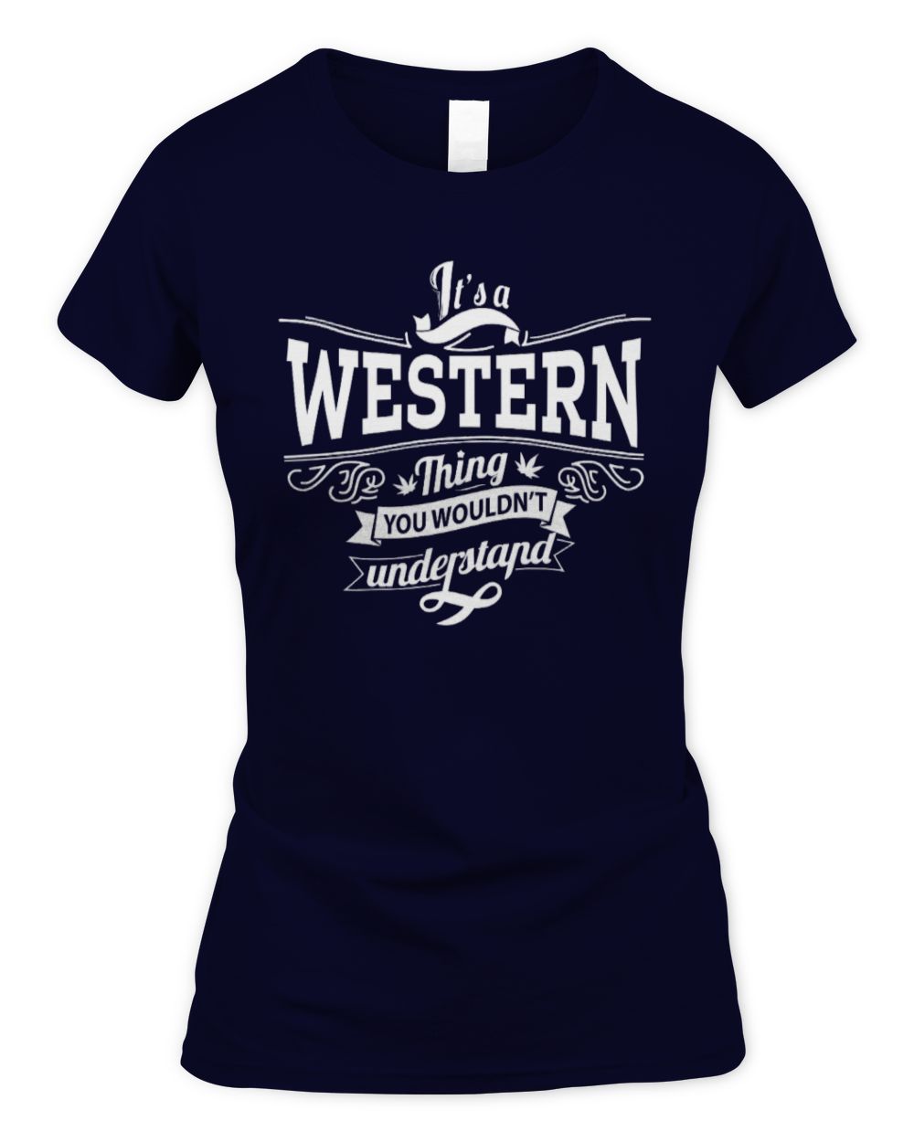 Fbus16217-Western H34 Women's Soft Style Fitted T-Shirt navy s