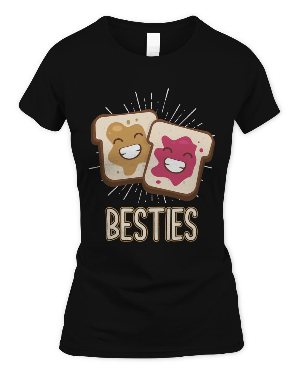 Peanut Butter Jelly Matching Funny Best Friend Besties Gift Women's Soft Style Fitted T-Shirt black s