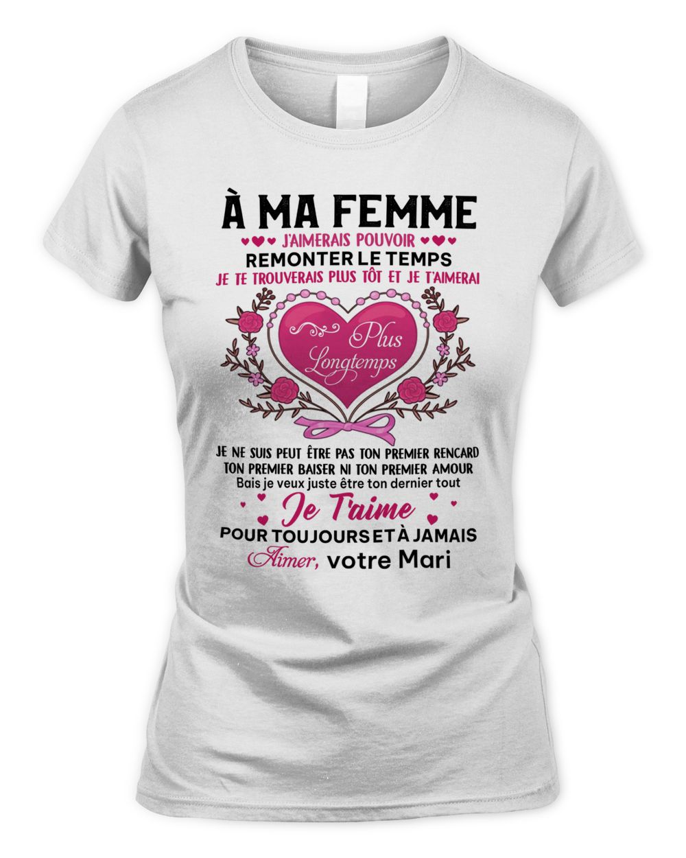 À Ma Femme Women's Soft Style Fitted T-Shirt white s
