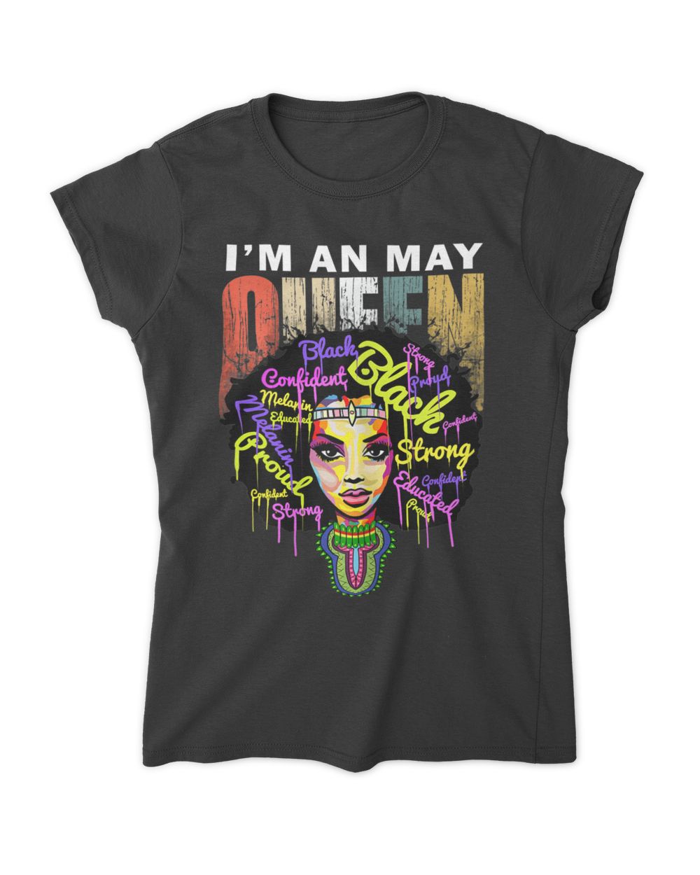 Womens May Birthday Shirts for Women Gifts - Im Black Queen Girl T-Shirt Women's Soft Style Fitted T-Shirt black s