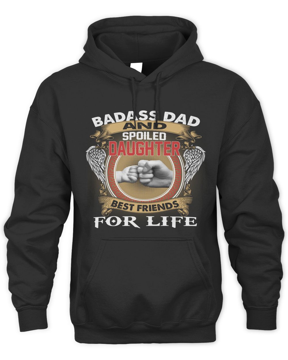 ASSHOLE DAD - SPOILED DAUGHTER Unisex Hoodie black s
