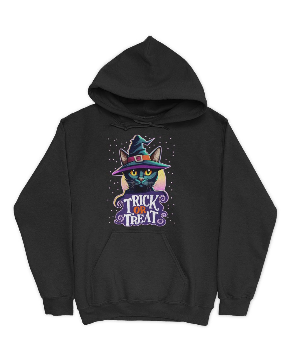 Cat Halloween Trick or Treat 2 Unisex Hoodie black s