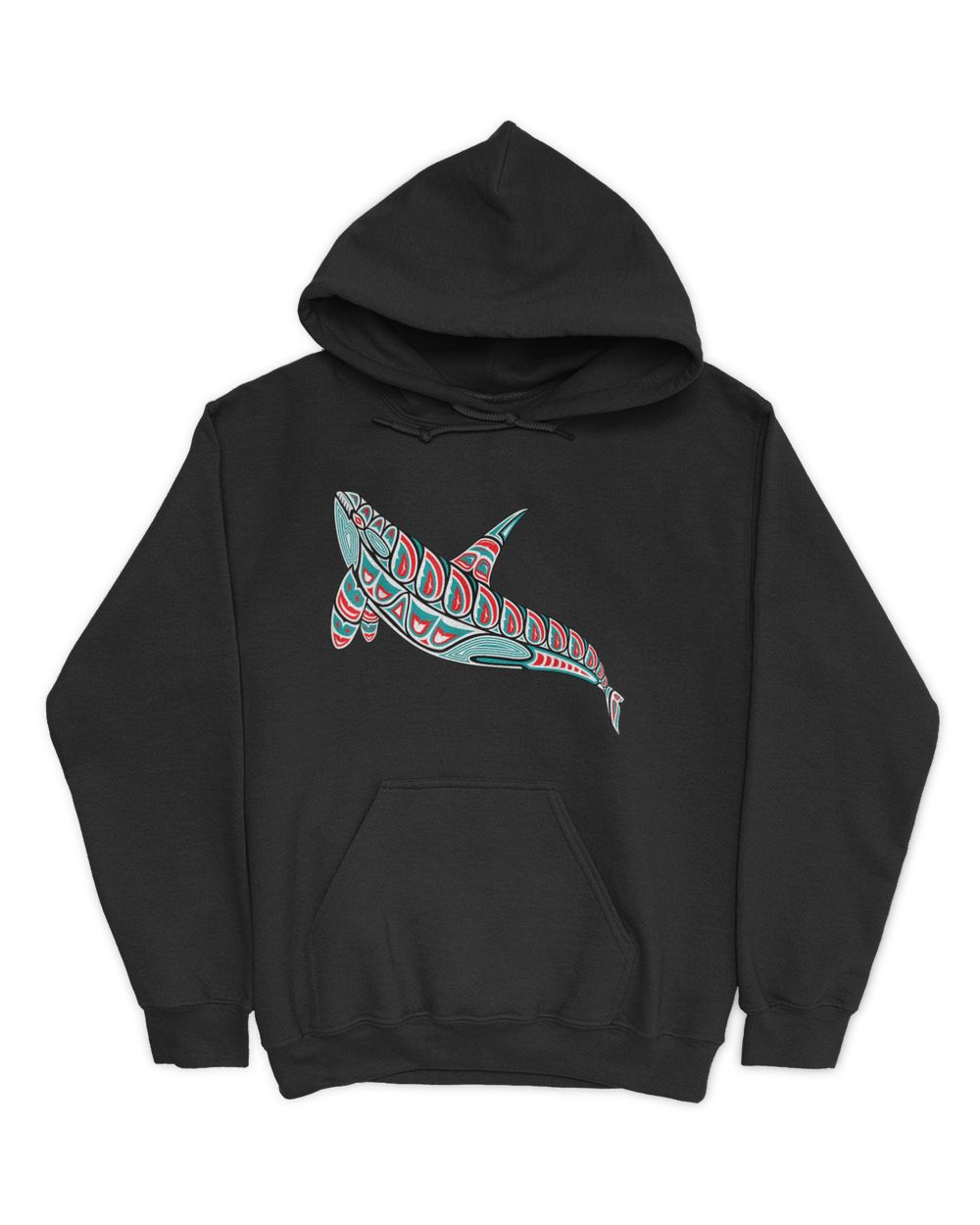 Orca Whale Native American Indian Pacific Northwest T-shirt Unisex Hoodie black s